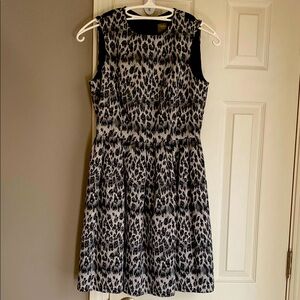 Nordstrom, Taylor Black and White Fit and Flare Midi Dress